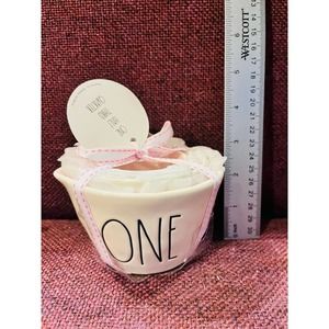 Rae Dunn measuring cups white with pink inlay